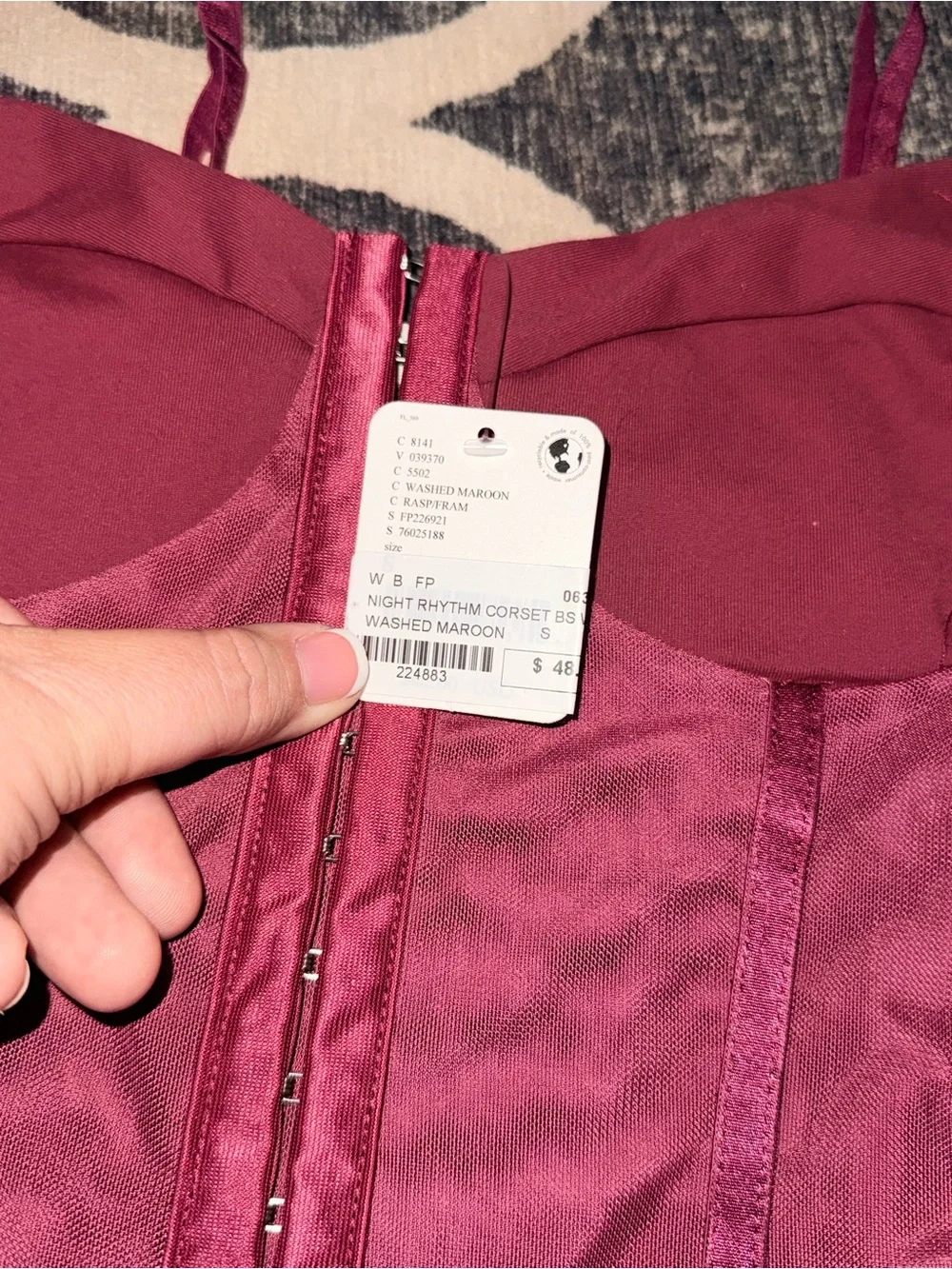 Free people night rhythm corset bodysuit small